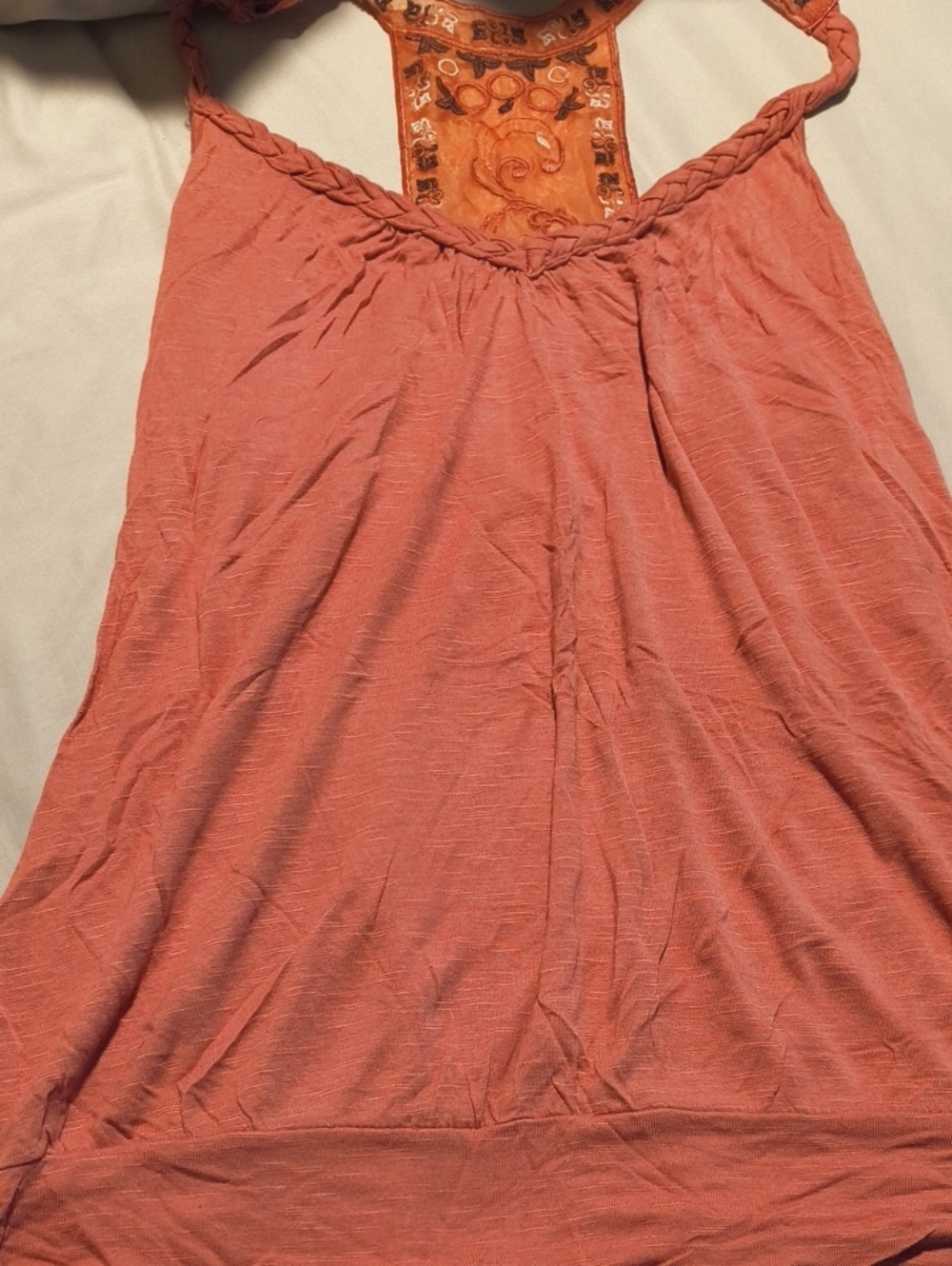 Women's Coral Braided-Waist Shirt Coral Pink